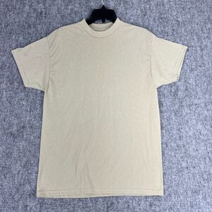 Military Shirt Mens Large Beige Short Sleeve PFU Physical Fitness Vintage‎ Y2K